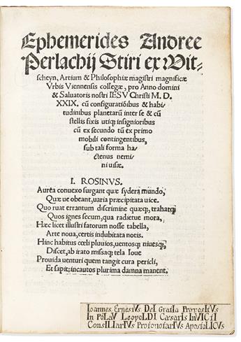 Perlach, Andreas (1490-1551) Ephemerides.